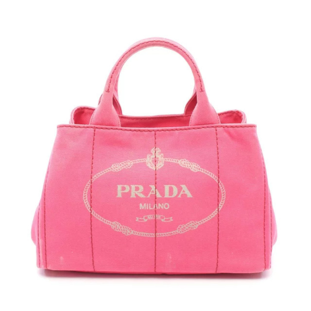 Prada CANAPA Tote Bag Canvas Pink